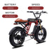 AKEZ Off-Road Electric Bike for Adults, Snow EBike, 7 Speed, 750W Motor, Detachable, 48V, 13AH Lithium Battery