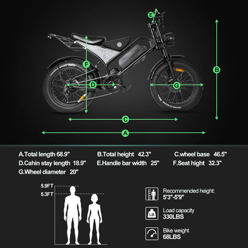 Smartravel DK401 20 Inch Fat Tire Off-Road Mountain 1000W E-Bike Stocking In US Warehouse Fat Bike