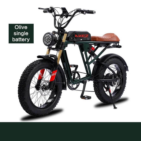 AKEZ Off-Road Electric Bike for Adults, Snow EBike, 7 Speed, 750W Motor, Detachable, 48V, 13AH Lithium Battery